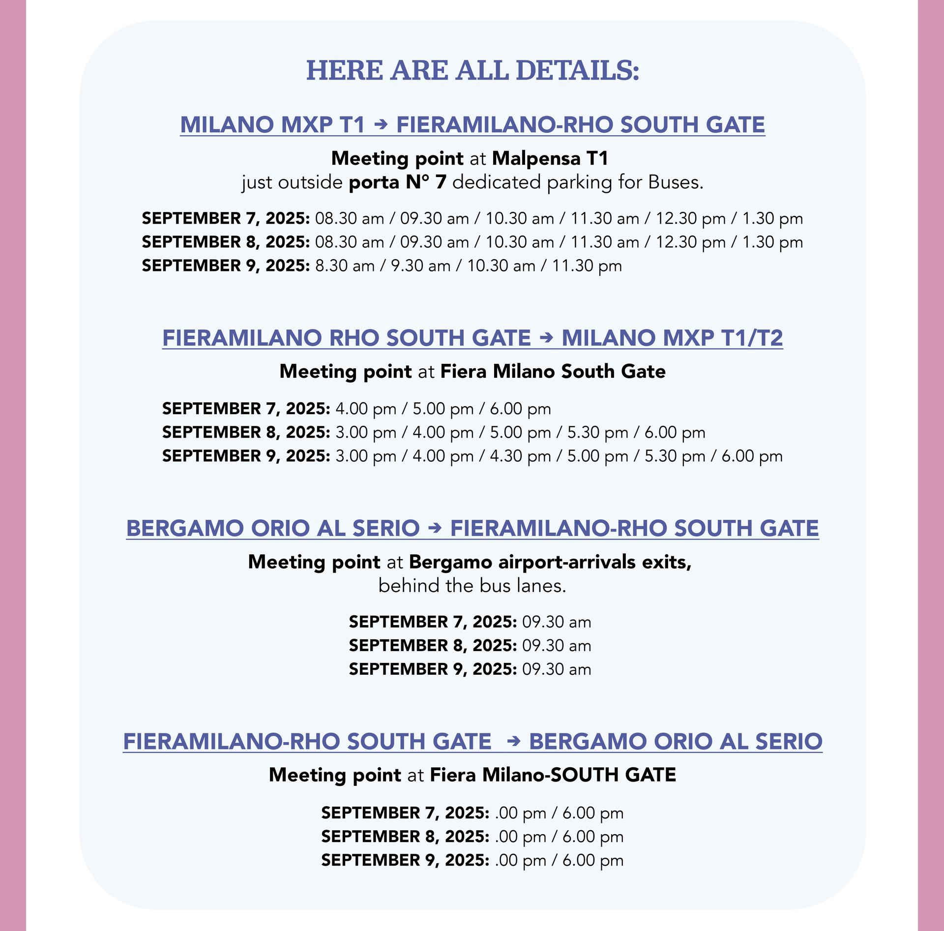 Find out all the shuttle service details!